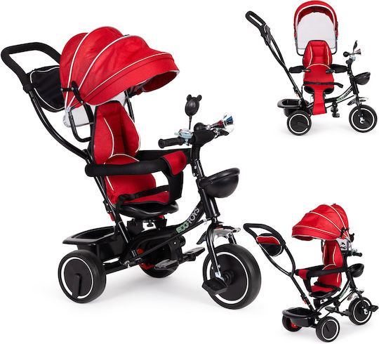 Ecotoys Kids Tricycle with Parental Handle for 1-5 Years Red-Black