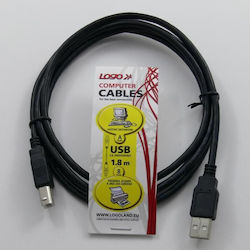 Logo Collection 30260 Regular USB 2.0 σε micro USB 1.8m Μαύρο