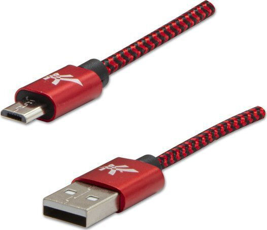 Logo Collection Braided USB 2.0 to micro USB Cable Μαύρο 1m