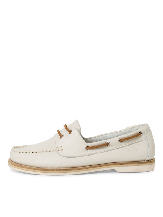 Tamaris Leather Women's Moccasins in White Color
