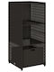 vidaXL Cutie de depozitare pentru exterior Rattan Negru L50xW55xH115buc