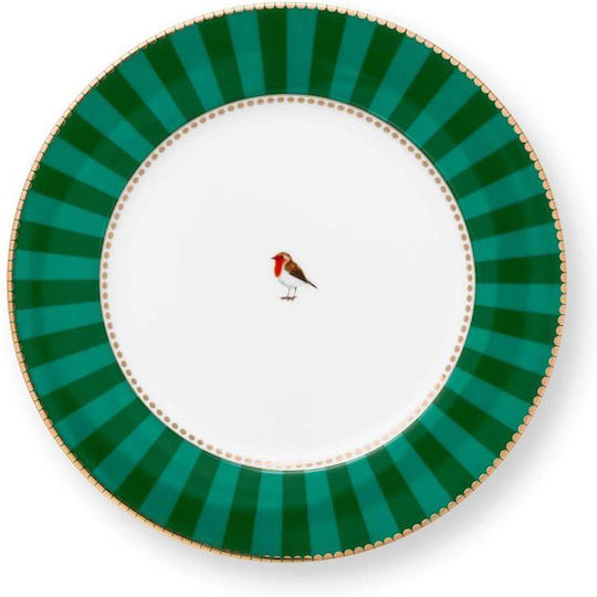 PiP Studio Love Birds Stripes Plate Desert made of Porcelain White with Diameter 21cm