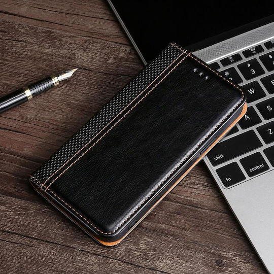 Grid Texture Книга Силикон / Кожа Черен (OnePlus 8T)