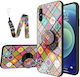 Painted Ethnic Pattern Back Cover Tempered Glass / Silicone with Strap Magnetic Multicolour (Redmi 9A / 9AT)