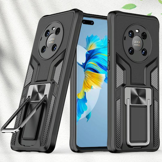 2 Umschlag Rückseite Kunststoff / Silikon Magnetisch Schwarz (Huawei Mate 40 Pro)