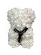 Ursuleț din Trandafiri Artificiali White 25cm în cutie Mohicans Black Line