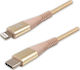 Logo Collection Regular la Cablu Lightning Auriu 2m