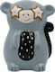 Koopman Lemur Children's Money Box Ceramic Gray 13x11x16.5cm