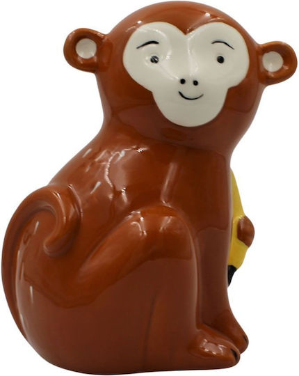 Koopman Monkey Fagouras Children's Money Box Ceramic Brown 12.5x12x16.5cm