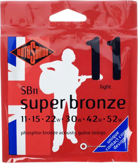 Rotosound Sb11 Super Bronze Einstellen Bronze Akustikgitarrensaiten 11 - 52