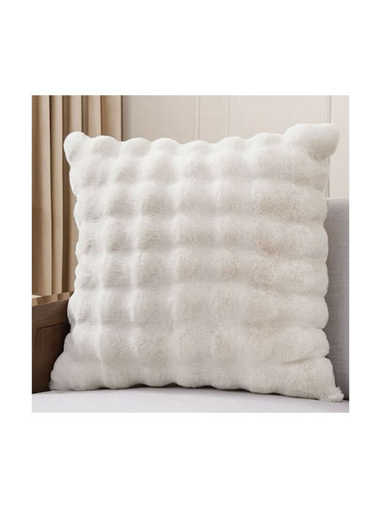 SpitiBazaar Față De Pernă Din Blană Albă 45x45cm