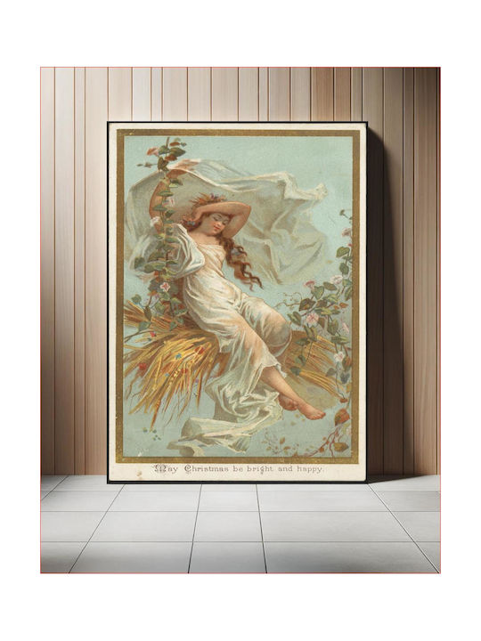 May Christmas Be Bright And Happy Gemälde auf Leinwand 100x150cm