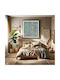 Square Fragment Gemälde Stoff 110x110cm