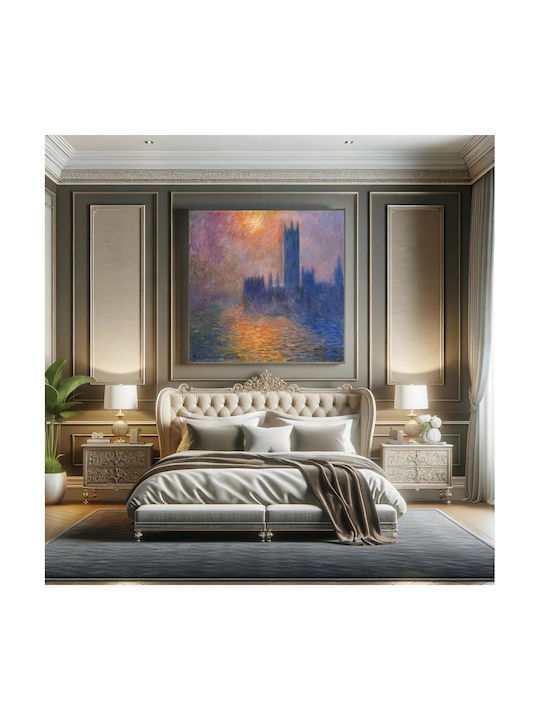 Claude Monet's Houses Parliament Картина Платнен 80x80см