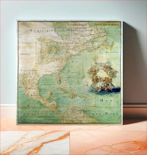 Northern Part Parts Southern Parts America From Mouth Saint Laurent Gemälde auf Leinwand 80x80cm