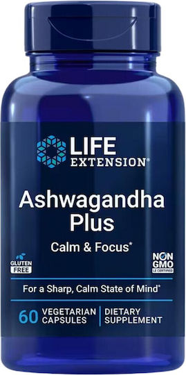 Life Extension Ashwagandha Plus Calm & Focus 60 вегетариански капсули