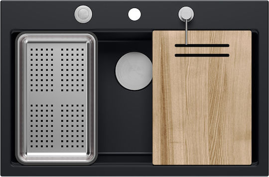 GraniteQ Marc Ένθετος Inox Μ76xΠ50cm Γκρι