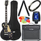 Harley Benton Set Elektrische Gitarre Einfacher Schnitt Schwarz