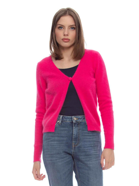 kocca Women's Knitted Cardigan with Buttons Fuchsia