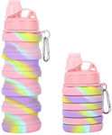 Kids Water Bottle Silicone Pink 500ml