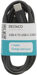 Deltaco USB 2.0 USB-C male - USB-A 1m (GNG-USBC1MB) Deltaco USB 2.0 USB-C male - USB-A 1m (GNG-USBC1MB)