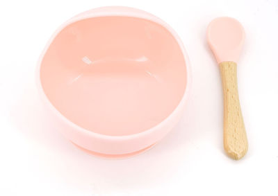 Feeding Set made of Silicone Pink 3pcs