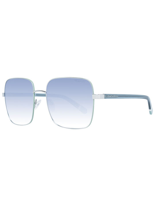 Gant Sonnenbrillen mit Silber Rahmen und Blau Verlaufsfarbe Spiegel Linse GA8085 10W