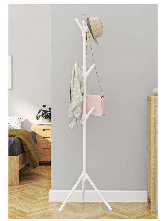 Plastic Coat Rack White x50x170cm