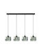 ArkoLight Kronleuchter 4xE14 Ø80cm mit Kristallen Schwarz 1551-3/4