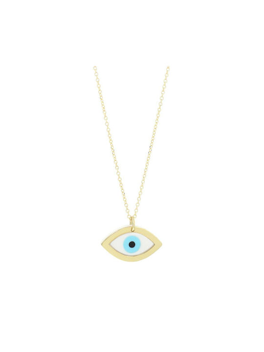 Q-Jewellery Halskette Auge aus Gold 14K