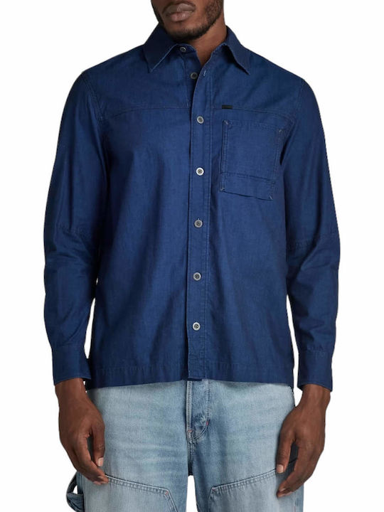 Langärmlig Jeans Hemd Blau