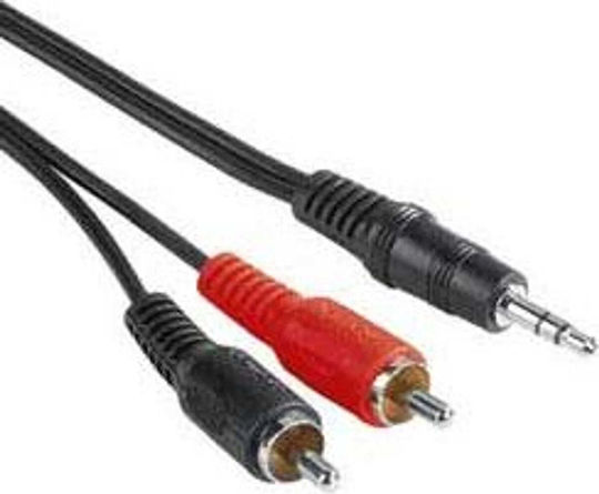 PremiumCord 3,5mm Klinkenkabel - 2x RCA-Stecker Schwarz 15m
