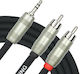 Granite 3,5mm Klinkenkabel mit 2x RCA-Stecker Grau 3m H40GN00083