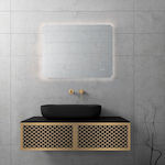 Orabella Wire 100 Cabinet de baie fără chiuvetă L50xl45xH25cm Black/Gold