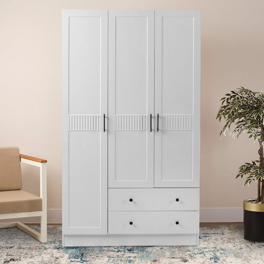 Dreifachtür Kleiderschrank Jenna White 105x50x182cm