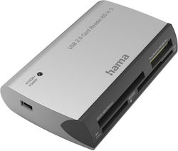 HAMA Cititor de Carduri USB 2.0 pentru / / / /C/o/m/p/a/c/t/F/l/a/s/h/ / / Argint