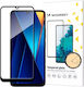 Hurtel Full Glue Full Face Tempered Glass Μαύρο (Xiaomi POCO C65, Redmi 13C)