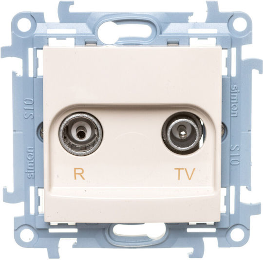 Kontakt-Simon TV and Radio Antenna Socket Terminal in Beige color WC-AKXXXXX-01-41XX