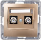 Ospel Satelliten- und Radiobuchse in Gold Farbe GPA-2YF/M/28
