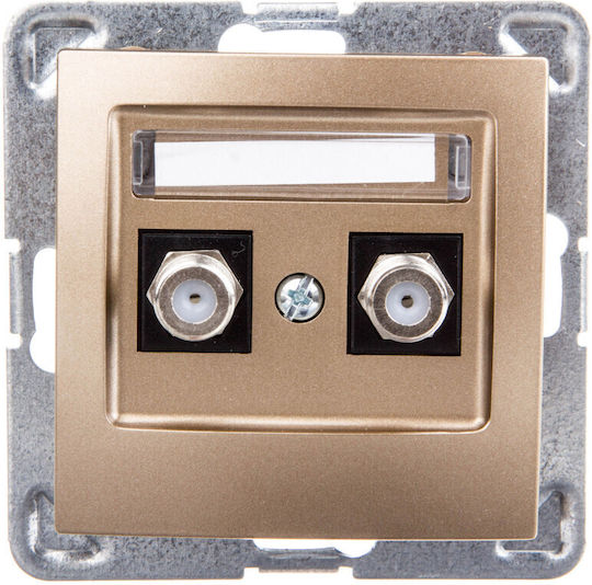 Ospel Satelliten- und Radiobuchse in Gold Farbe GPA-2YF/M/28