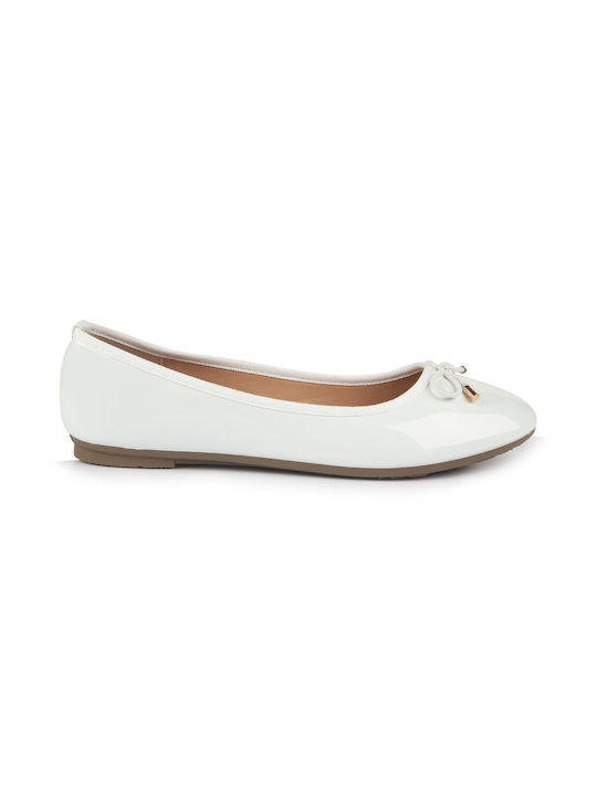 Fshoes Patent Leather Ballerinas Fshoes White