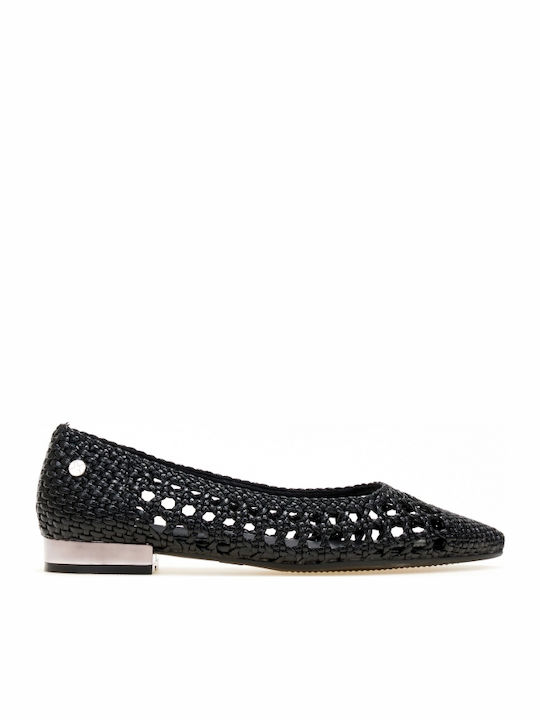 Damen Ballerinas Spitz zulaufend in Schwarz Farbe