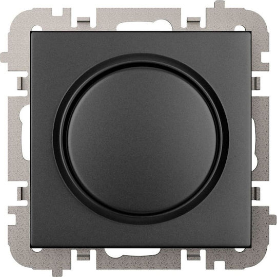 Elektro Plast Χωνευτός Διακόπτης Dimmer χωρίς Πλαίσιο LED Περιστροφικός σε Μαύρο Χρώμα
