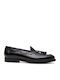 Leder Damen Mokassins in Schwarz Farbe