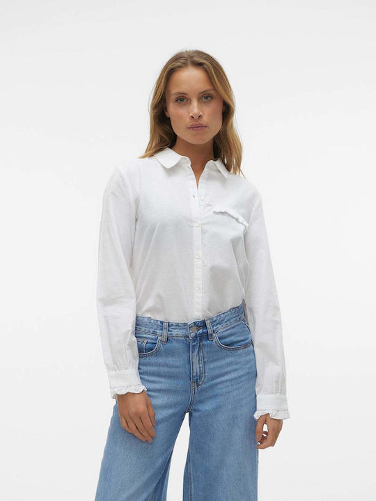 Vero Moda Women's Long Sleeve Shirt White