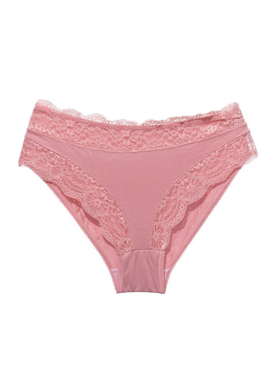 Jadea Damen Slip mit Spitze Rosa