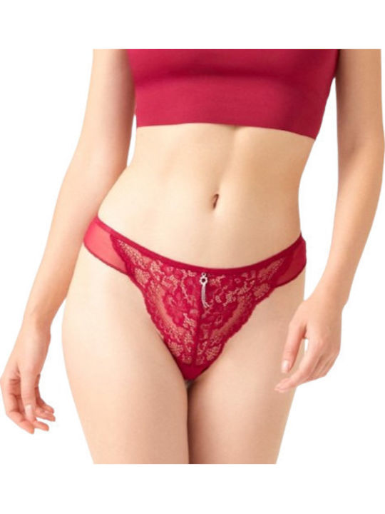 CottonHill Women's Slip with Lace Burgundy