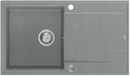 GraniteQ Evan 111 Drop-In Кухненска Мивка от Течен Гранит Дължина 86xШирина 50см Сива