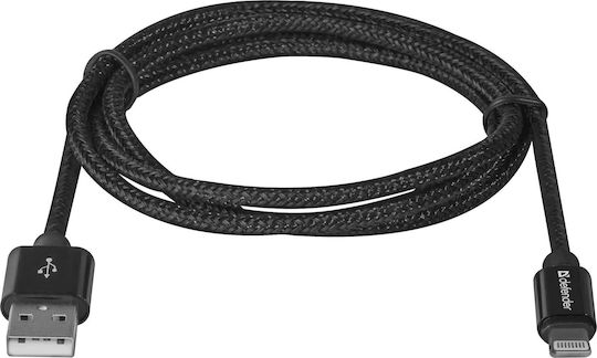 Defender USB-A to Lightning Cable Μαύρο 1m (87808)