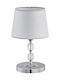 Alfa Fabric Table Lamp for Socket E14 with Silver Shade and Base